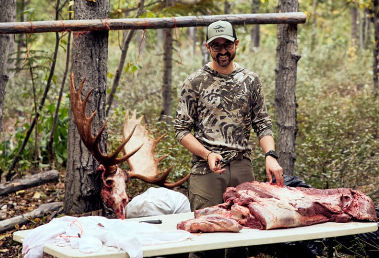 The Fair Chase cutting up moose