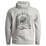 TUO Arch Elk Hoodie in heathered grey back view