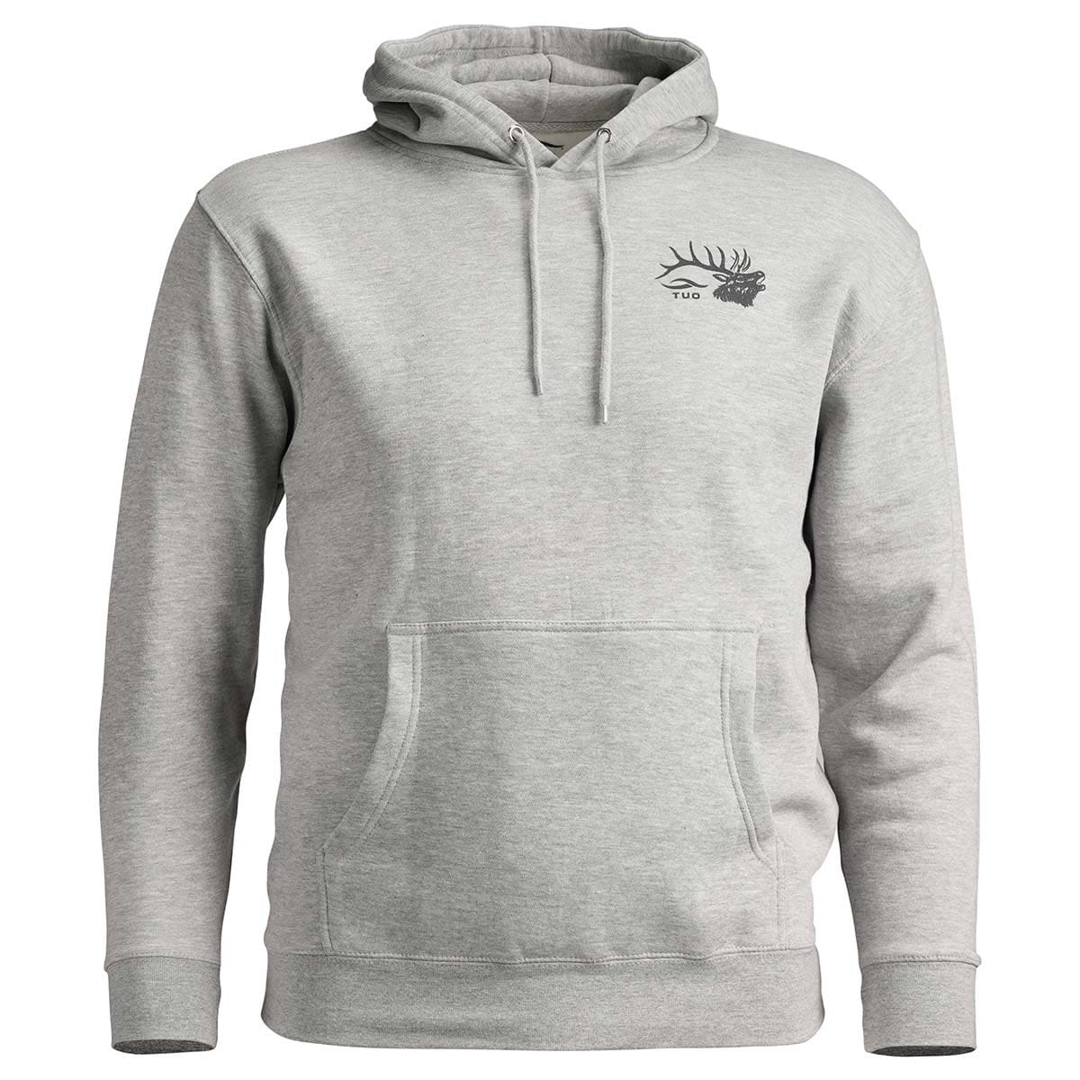TUO Arch Elk Hoodie in heathered grey front facing